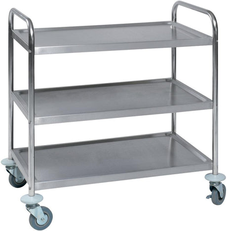 Carucior de servire cu 2 etaje, 825 x 500 mm, din otel inoxidabil - sefira.ro