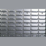 Perete metalic cu fante pentru cutia de depozitare cu deschidere frontala, dimensiunea 1 - 4, 630 x 15 x 380 mm, 375000, HUNERSDORFF - sefira.ro