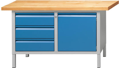 Box-type workbench with drawers and door, E series, 1500x700x840mm, 3x170/1x510mm, ANKE