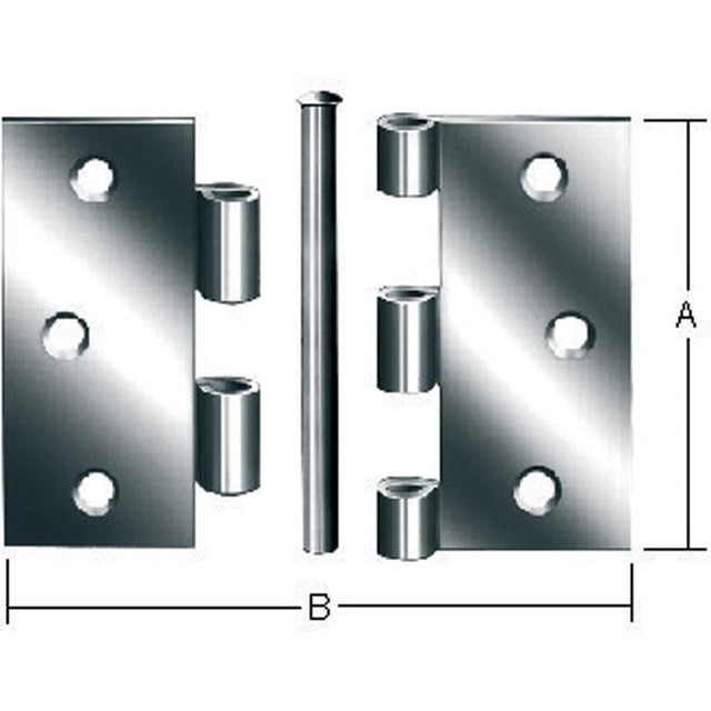 Balama pliabila, patrata, din inox, 60 x 60 mm, fixare cu suruburi, stift liber, ALBERTS - sefira.ro