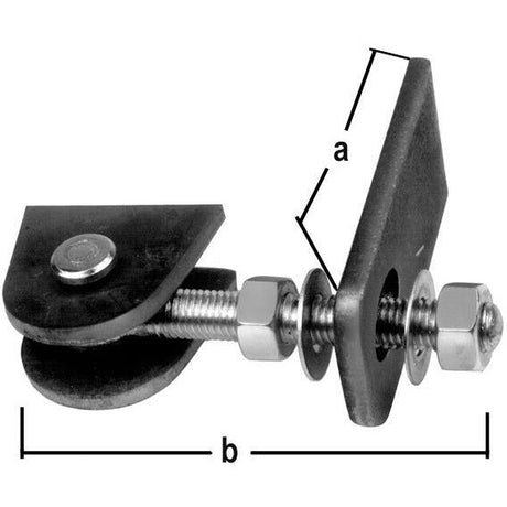 Balama pentru porti, reglabila, deschidere la 180°, M 12, 75 x 120 mm, sudabila, ALBERTS - sefira.ro