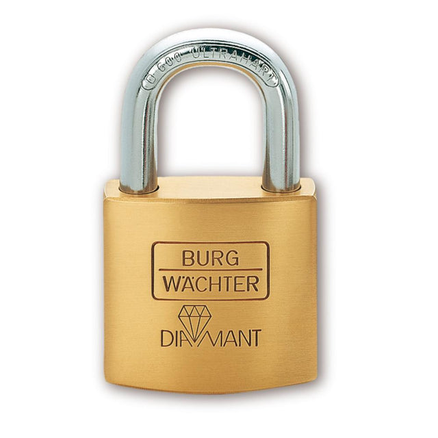 Lacat din alama Diamant D 600, 84 x 25 x 50 mm, inel Ø 9mm, BURG WACHTER - sefira.ro