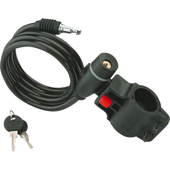 Lacat cu cablu de otel spiralat 1260, Ø 8mm, 100 cm, cu 2 chei, BURG WACHTER - sefira.ro