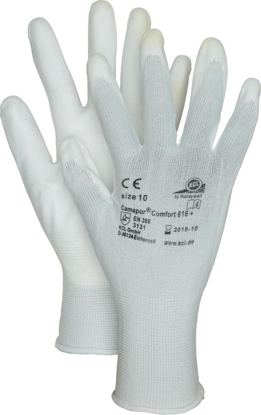 Camapur® Comfort 616+ textile assembly gloves, size 6, white, HONEYWELL