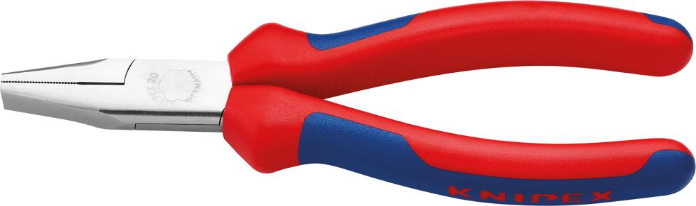 Cleste cu bacuri plate, cromat, 140 mm, manere bicomponent, KNIPEX