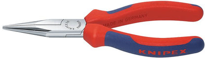 Long nose pliers, half-round, 140 mm, chrome-plated head, KNIPEX