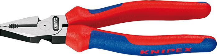 Combination pliers, polished head, 180 mm, two-component handles, self-service display packaging, KNIPEX