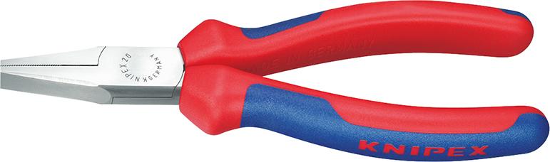 Flat-nose pliers, polished head, 140 mm, two-component handles, KNIPEX