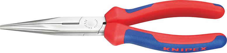 Long nose pliers, straight, 200 mm, polished head, in self-service packaging, KNIPEX