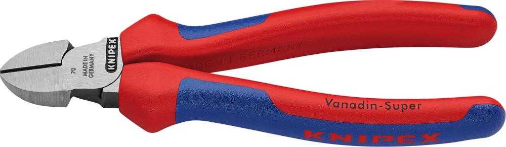 Cleste cu tais lateral, 125 mm, cap polisat, manere bicomponent, KNIPEX