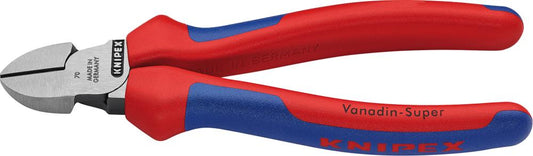 Side-cutting pliers, 125 mm, polished head, two-component handles, KNIPEX