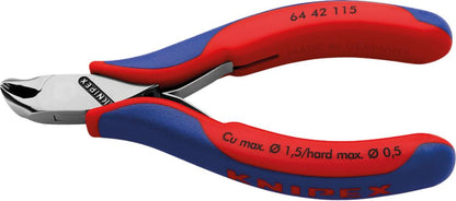 Cleste cu tais frontal pentru electronisti, 115mm, cap scurt, indoit 27°, KNIPEX