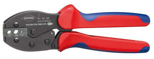 PreciForce® crimping pliers, RG 58; RG 174; RG 188; RG 316, 220mm, KNIPEX