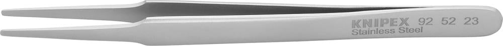 Precision tweezers, 120mm, straight, rounded, smooth tips, 2mm, stainless steel, KNIPEX