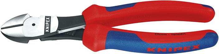 Pliers with side cutting, 160 mm, polished head, bicomponent handles, KNIPEX