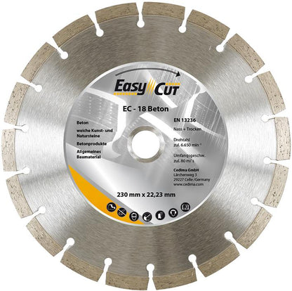 Diamond cutting disc, for concrete, natural stone, 115x1.9mm, CEDIMA