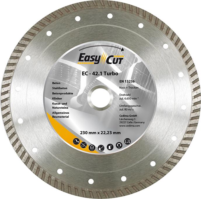 Diamond cutting disc, EC-42.1, closed edge, 115x2.2mm, CEDIMA