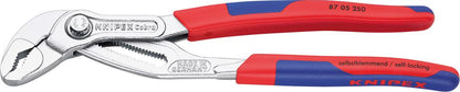 Cleste forjat pentru instalatori, Cobra®, maner bicomponent, 250mm, pentru tevi 2 inch, KNIPEX