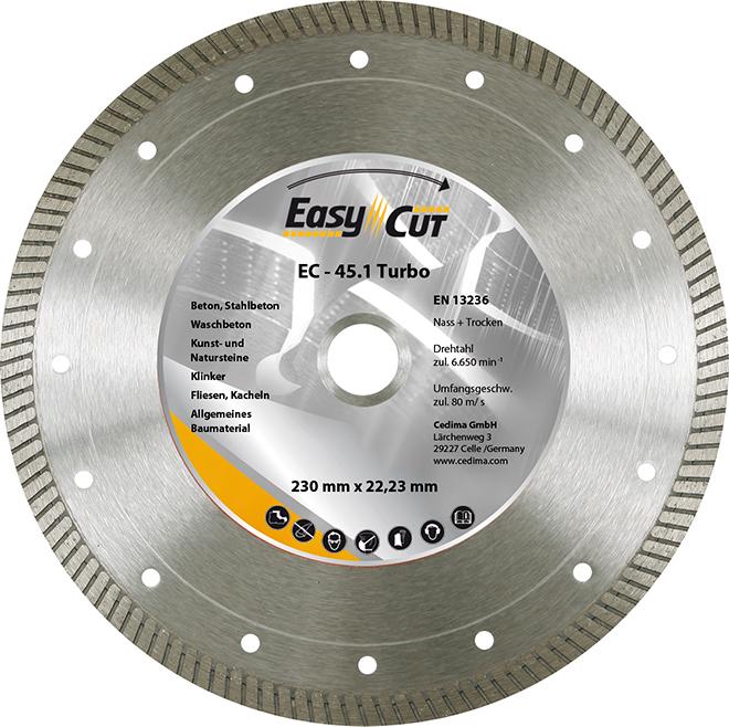 Disc de debitat diamantat, EC-45.1, foarte subtire, 115x1.2mm, CEDIMA