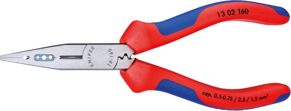 Crimping pliers, bicomponent handle, 160mm, 0.5-0.75+ 1.5+ 2.5, KNIPEX