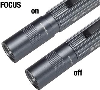 Q1 mini LED flashlight, 120lm, rechargeable, up to 5 hours, with focus, SUPRABEAM