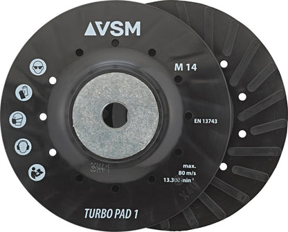 Holder with ventilation channel for abrasive grinding discs, 115mm, M14 mount, VSM