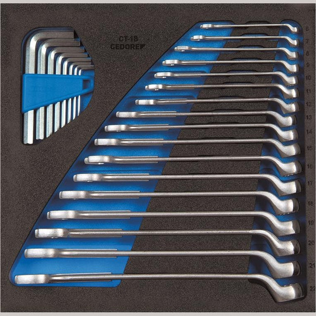 Modul chei combinate, cu cot, set 25 buc, 1500 CT2-1 B, GEDORE - sefira.ro