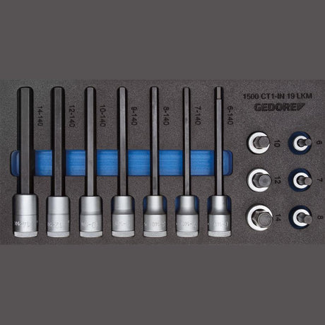 Modul tubulare bit pentru interior 6 canturi 1/2", set 15 buc, 1500 CT1-IN 19 LKM, GEDORE - sefira.ro