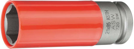 Cheie tubulara de impact 1/2", 17x85mm, cu manson din plastic pentru jenti din aliaj, 1000072811, ASW - sefira.ro