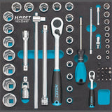 Modul chei tubulare si antrenor clichet 1/4 "+ 1/2", set 57 buc, HAZET - sefira.ro