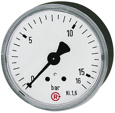 Pressure gauge, rear connection, Ø 40mm, 0-10bar, G1/8", RIEGLER