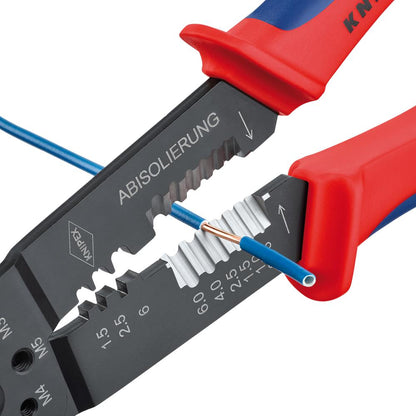 Cleste sertizare pentru papuci cablu 0,75-6 + 0.5-2.5mm², 240mm, 3 sloturi sertizare, KNIPEX