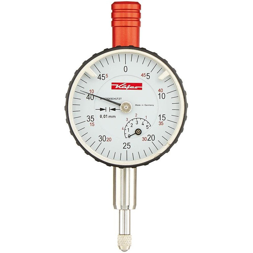 Ceas comparator KM4/5S, cu protectie la soc, 0-5mm, citire 0.01mm, KAFER - sefira.ro