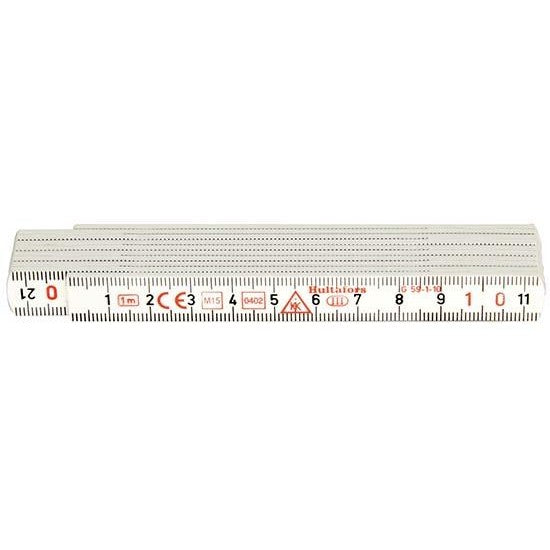 Rigla pliabila plastic, 1mx13mm, 10 segmente, alb, Nr. W 59-1-10, HULTAFORS - sefira.ro