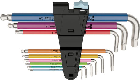 Set chei hexagonale, 1,5 - 10 mm, set 9 buc, forma L, cap bila, otel inoxidabil, Multicolore, 05022669001, WERA - sefira.ro