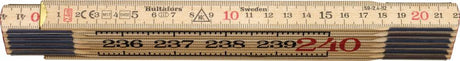 Rigla pliabila din lemn nr. 59-2-10 (metru suedez), 2mx17mm, 10 segmente, HULTAFORS - sefira.ro