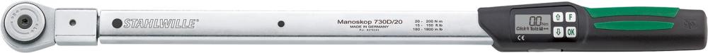 Electronic torque wrench MANOSKOP® 730DR, 1/2", 10 - 100 Nm, STAHLWILLE