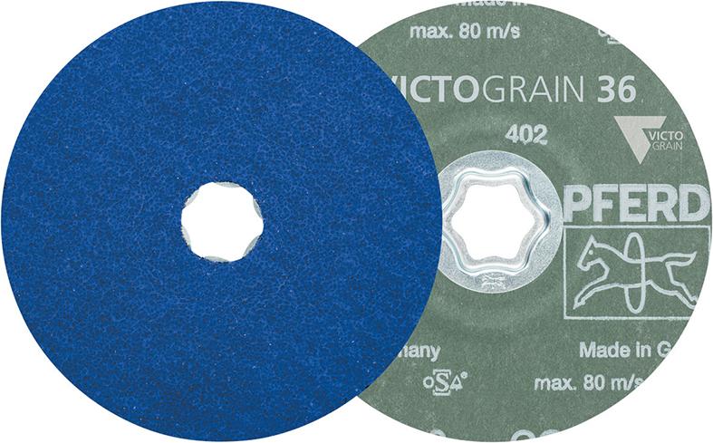 COMBICLICK grinding disc for steel, 115mm, grit 36, VICTOGRAIN, PFERD