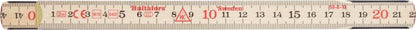 Folding wooden ruler no. 59-2-10 (Swedish meter), 2mx17mm, 10 segments, HULTAFORS