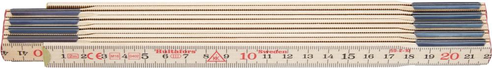 Folding wooden ruler no. 59-2-10 (Swedish meter), 2mx17mm, 10 segments, HULTAFORS