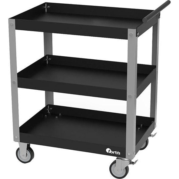 Carucior service, cu 3 polite, 684 x 469 x 820 mm, FORTIS - sefira.ro