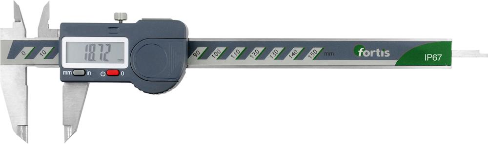 Digital caliper 150x40mm, reading 0.01mm, IP67, FORTIS