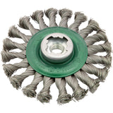 Perie de sarma din inox, radiala, diam.125mm, sarma 0,5mm rasucita, prindere X-LOCK si M14, Osborn - sefira.ro