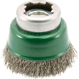 Perie de sarma din inox, tip oala, Ø perie 60mm, sarma 0,3mm ondulata, prindere X-LOCK si M14, OSBORN - sefira.ro