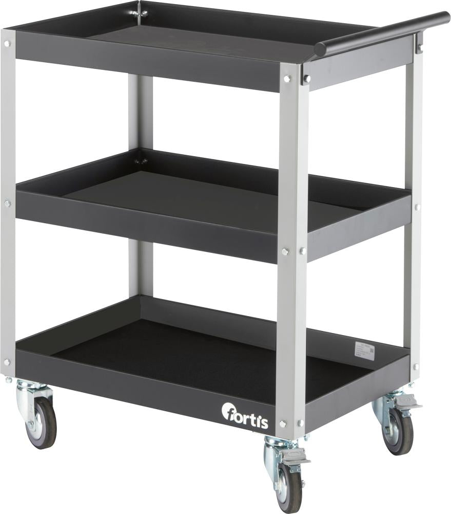 Carucior service, cu 3 polite, 684 x 469 x 820 mm, FORTIS - sefira.ro