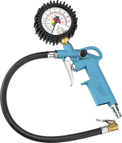 Air gun with pressure gauge for compressor, tire pressure measurement, HAZET