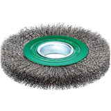 Perie de sarma din inox V2A, rotunda, diam.125mm, sarma 0,3mm ondulata, prindere 40mm, LESSMANN - sefira.ro