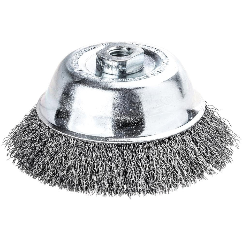 Perie de sarma din otel, tip oala, sarma 0,35mm ondulata, diam.65mm, prindere M14x2,0, LESSMANN - sefira.ro