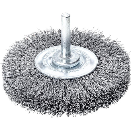 Perie de sarma din otel, rotunda, cu coada 6mm, diam.30mm, sarma 0,2mm ondulata, LESSMANN - sefira.ro