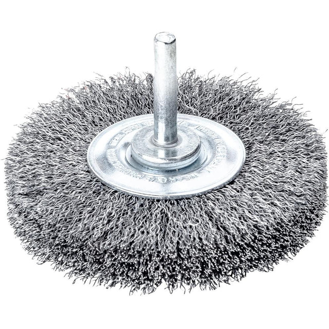 Perie de sarma din otel, rotunda, cu coada 6mm, diam.30mm, sarma 0,2mm ondulata, LESSMANN - sefira.ro